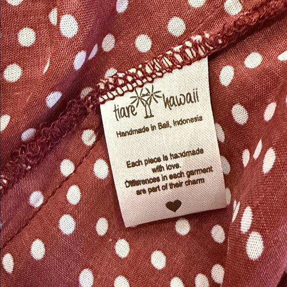 Tiare Hawaii Women’s Maroon Polka Dot Button Down Dakota Maxi Skirt One Size - Picture 12 of 13